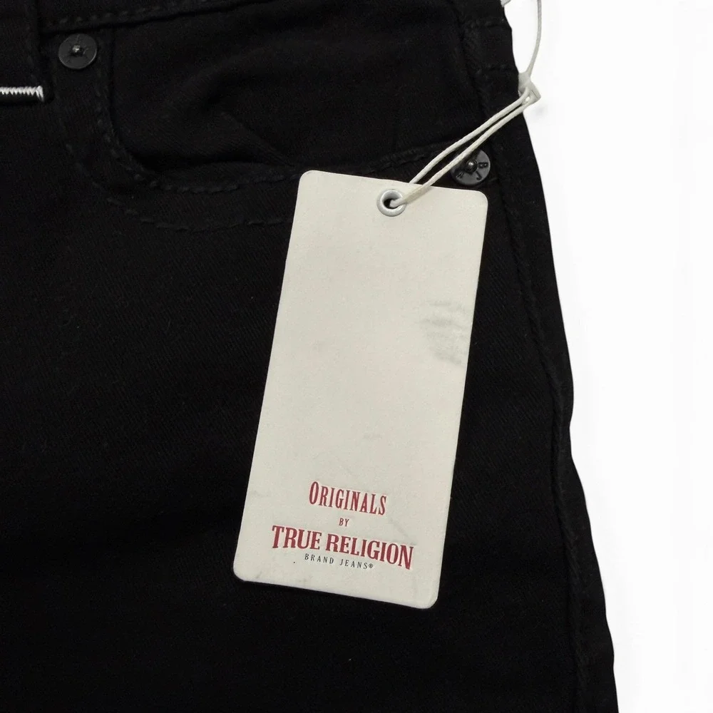True Religion Rocco Relaxed Skinny Jeans Black Big T Flap Mens 29 NWT